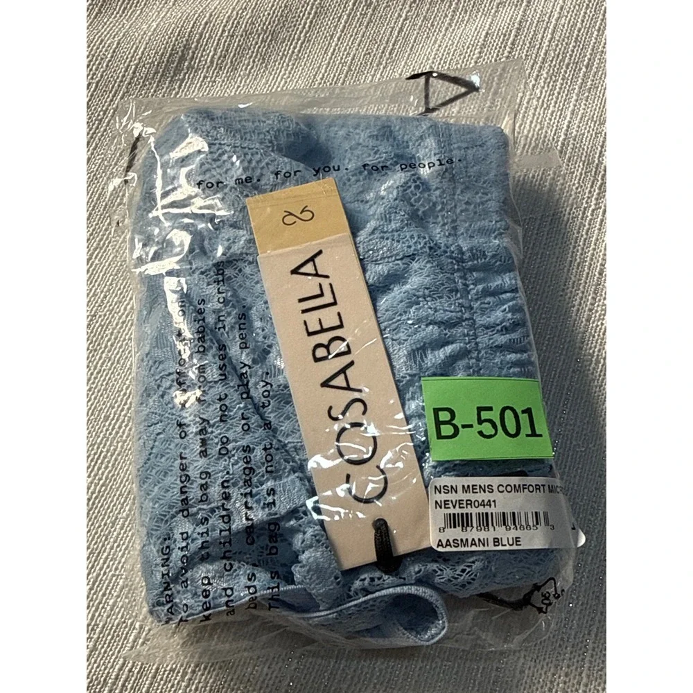 Cosabella Never Say Never Lace Brief Men Soft Stretch Designer‎ Underwear Blue L